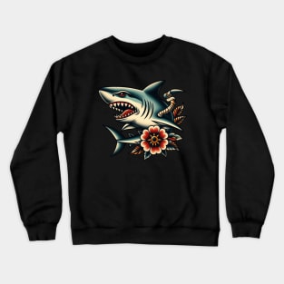 Traditional american shark tattoo Crewneck Sweatshirt